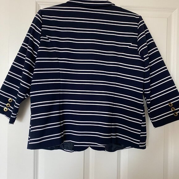 REITMANS Navy and White Dress/Casual Jacket Blazer Fully Lined Tailored Sz XL/p - Picture 3 of 5